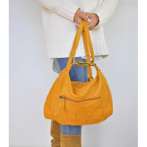 CAITLYN multi-zip leather bag-backpack 40x35x10 cm