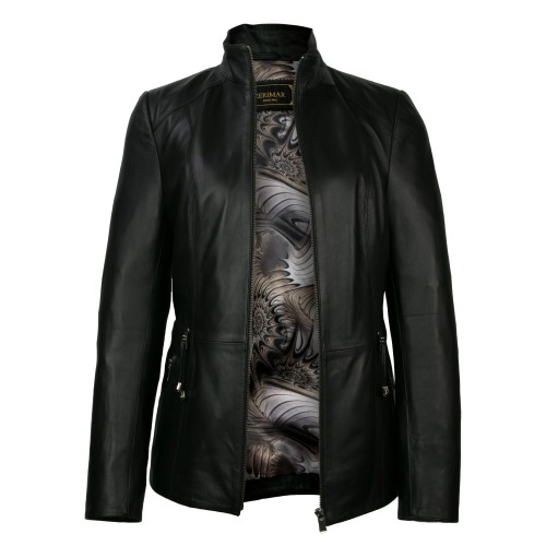 Leather jacket with zip,...