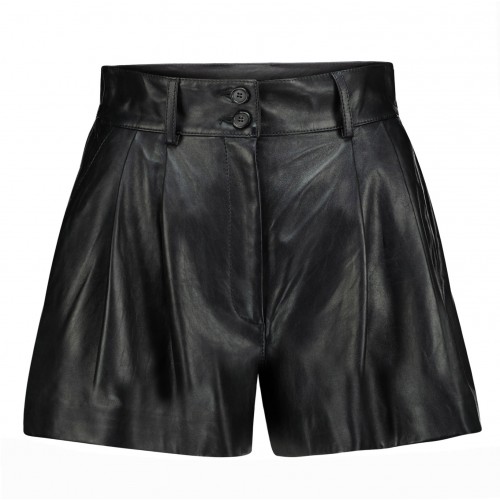 Leather shorts - pleated...