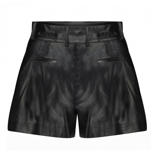 Leather shorts - pleated...