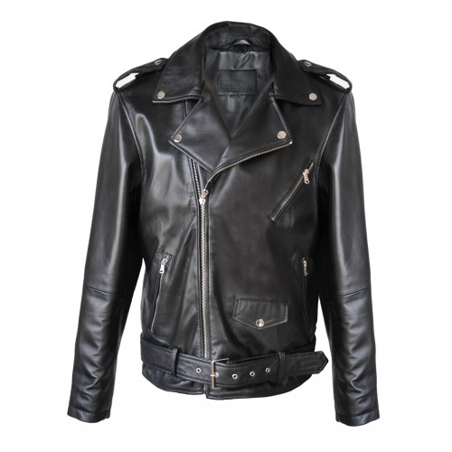Heavy leather jacket with...