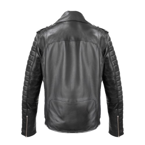 CAPSULA zipper heavy leather jacket