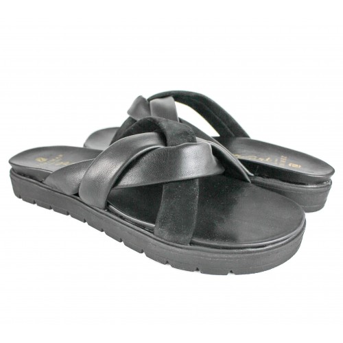 Combi leather flat sandals...