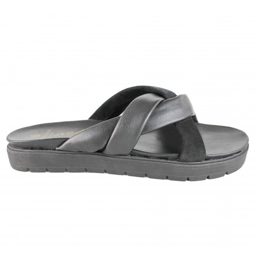 Combi leather flat sandals model TRIADA