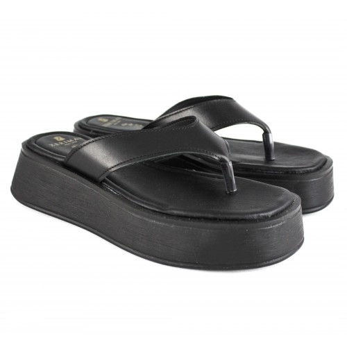 Platform leather flip flops model DMR
