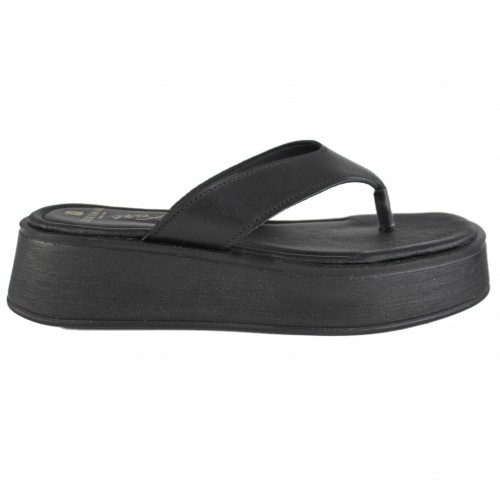 Platform leather flip flops model DMR