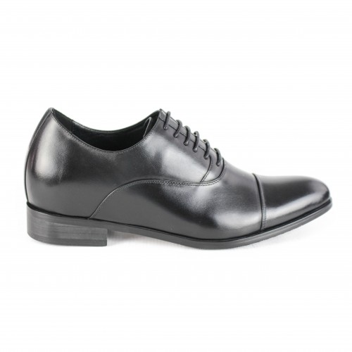Leather shoes with internal elevators + 7 cm model CONNOR