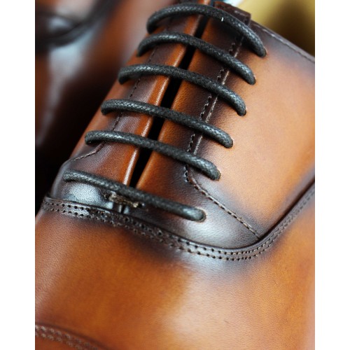 Leather shoes with internal elevators + 7 cm model CONNOR