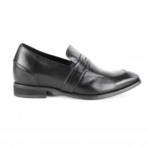 Leather shoes with internal elevators + 7 cm model FLORES
