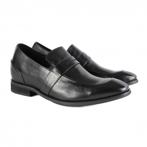 Leather shoes with internal elevators + 7 cm model FLORES