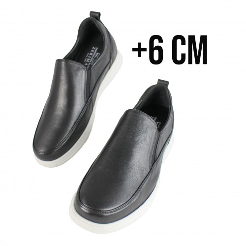 Leather shoes with internal elevators +6 cm model TOMMO