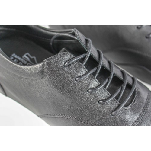 Leather shoes with internal elevators +7 cm model OLVIO