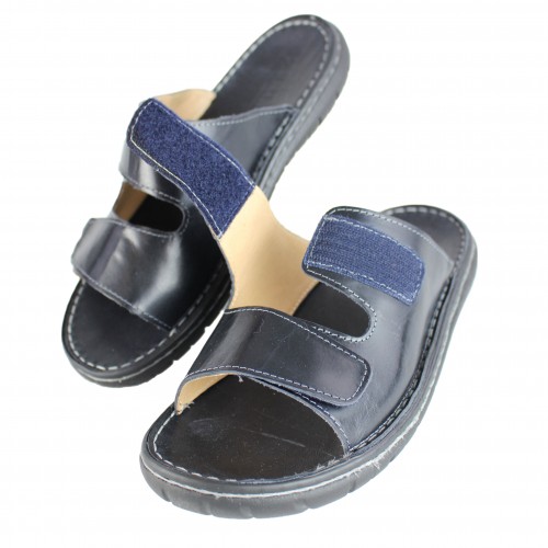 Adjustable leather sandal with velcro model JOUSKA