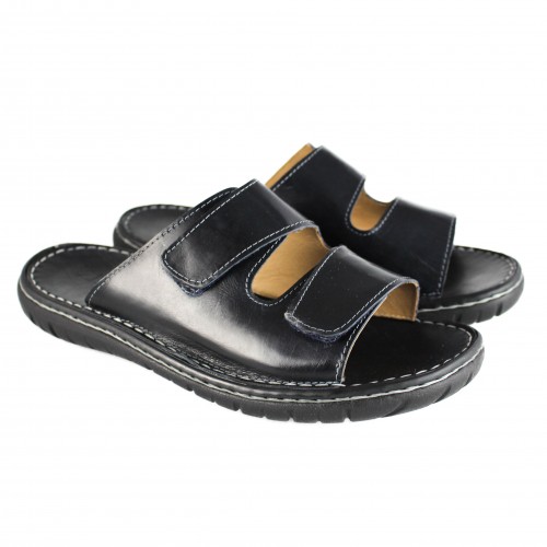 Adjustable leather sandal with velcro model JOUSKA