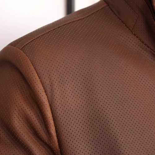 ITALIA model perforated leather jacket