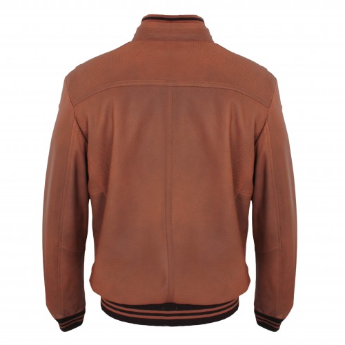 ITALIA model perforated leather jacket