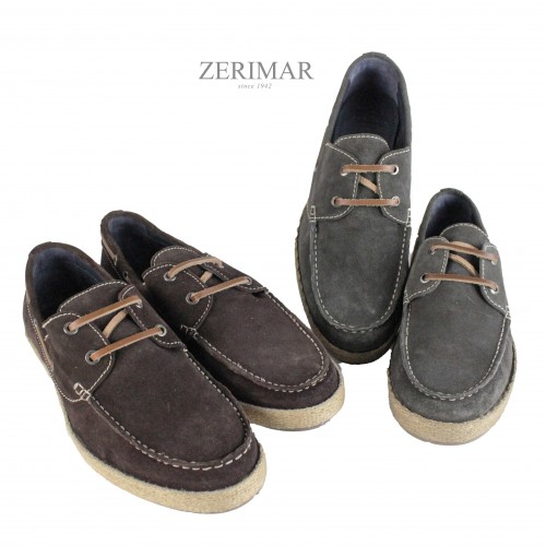 Split leather shoes with laces model CALIFORNIA