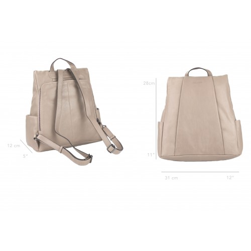 Natural leather backpack with anti-theft back closure Zerimar - 15