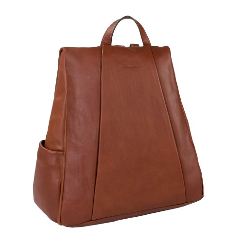 Natural leather backpack with anti-theft back closure Zerimar - 15