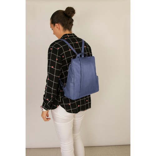 Natural leather backpack with anti-theft back closure Zerimar - 15