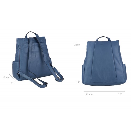 Natural leather backpack with anti-theft back closure Zerimar - 15