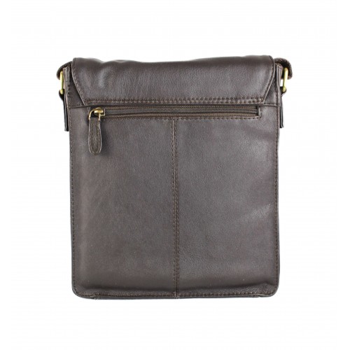 Vintage-style leather crossbody bag with zippers CHAPA
