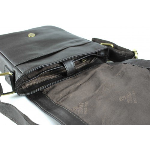 Vintage-style leather crossbody bag 26x22x7 cm NOCKA