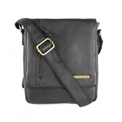 Vintage-style leather crossbody bag 26x22x7 cm NOCKA