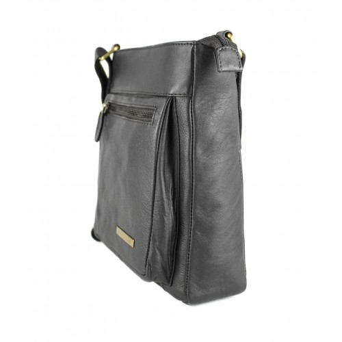 Vintage-style leather crossbody bag 26x23x7 cm GORO