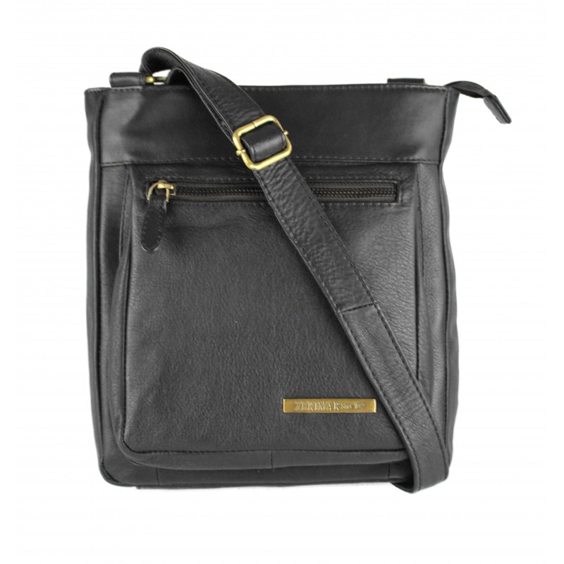 Vintage-style leather crossbody bag 26x23x7 cm GORO Zerimar - 1