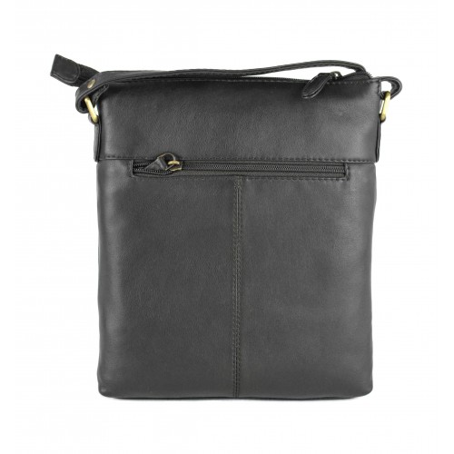 Vintage-style leather crossbody bag 26x22x4 cm NUEZ