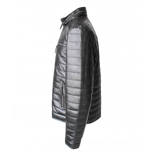 Leather jacket with zipper model FORMI