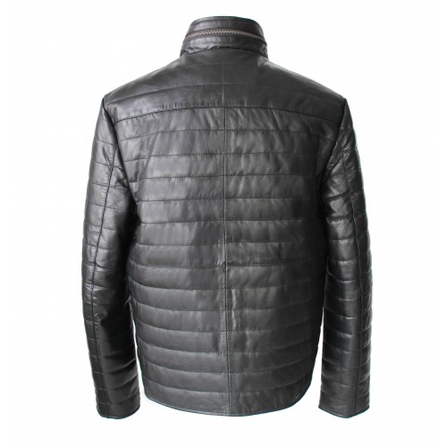 Leather jacket with zipper model FORMI