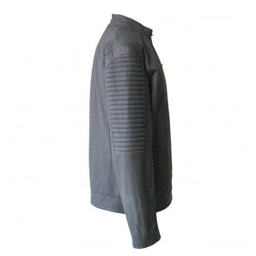 Two-tone reversible leather jacket BLUEGREEN