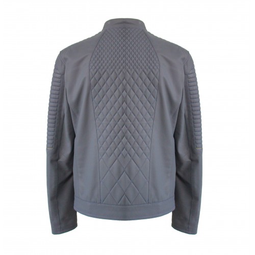 Two-tone reversible leather jacket BLUEGREEN