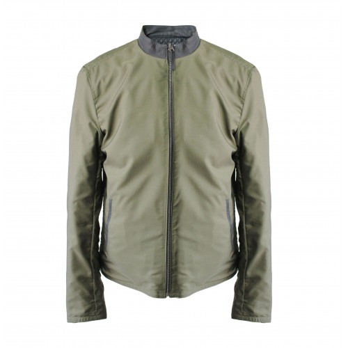 Two-tone reversible leather jacket BLUEGREEN
