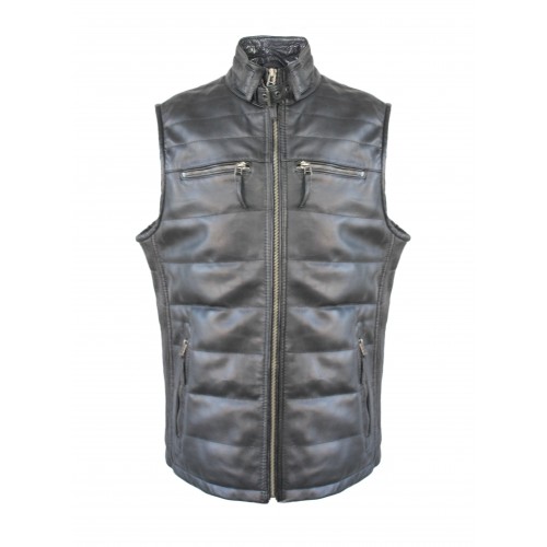 Quilted leather vest model...