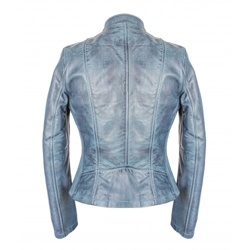 Leather jacket with elastic sides OCHO model