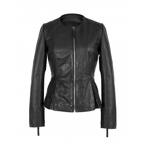 Leather jacket with zippers...