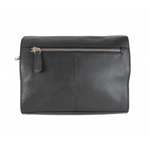 Leather shoulder bag chain detail 23x5x17 cm