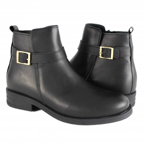 Leather ankle boots with...