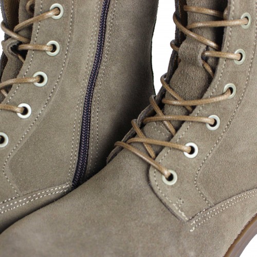 DIER military style leather boots with zipper