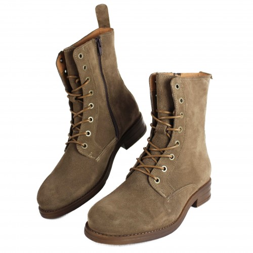 DIER military style leather boots with zipper