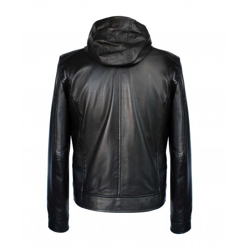 NOTTE leather jacket with removable hood