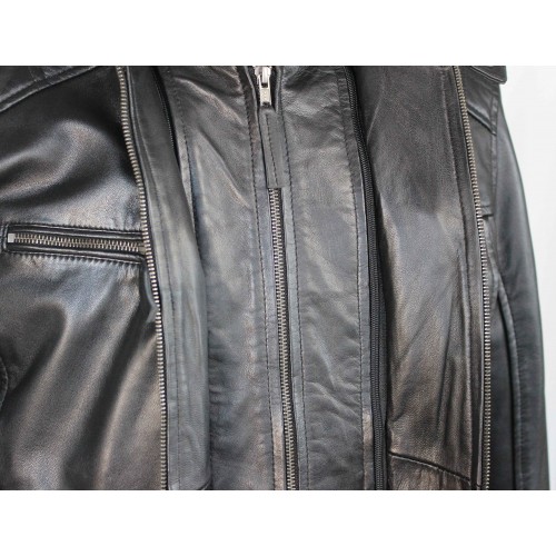 NOTTE leather jacket with removable hood