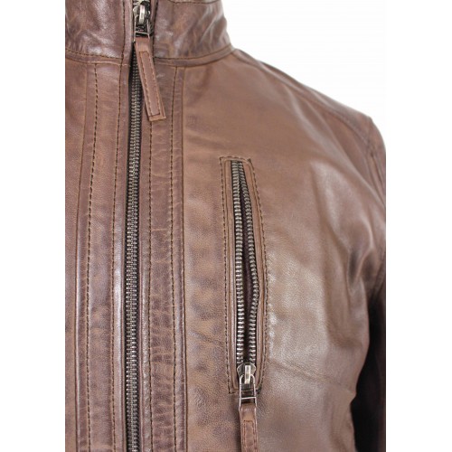 ROCHA zippered leather jacket