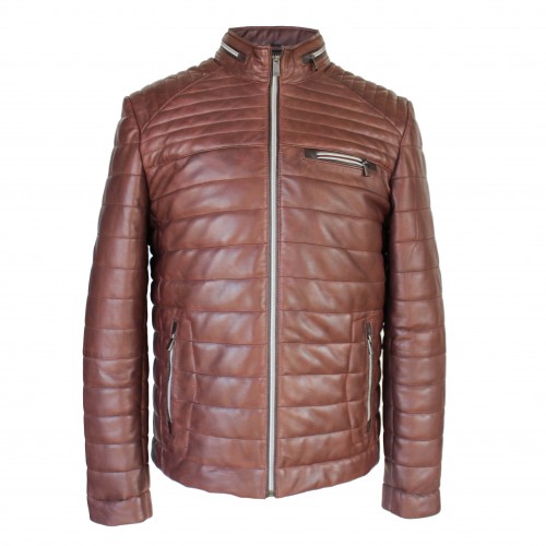 BLUEBERRY quilted leather jacket