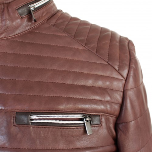 BLUEBERRY quilted leather jacket