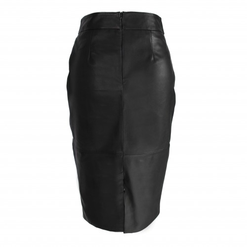 BONDY model leather skirt
