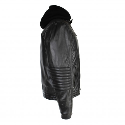 BANDO leather jacket with removable hood